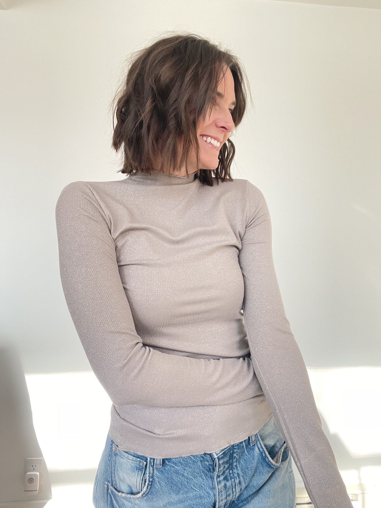 Stone Mock Neck Top