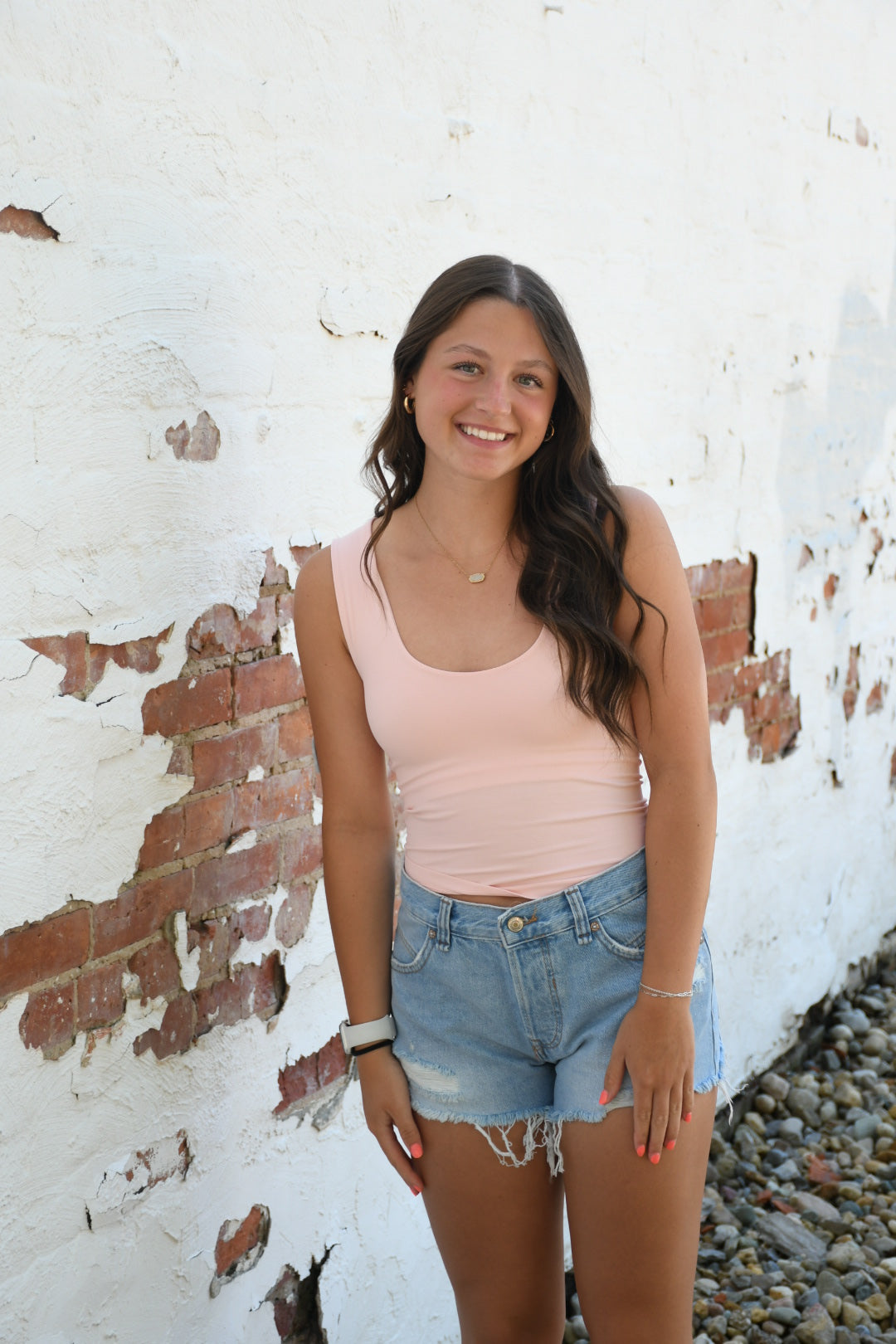 Free People Clean Lines Cami in Pink Salt