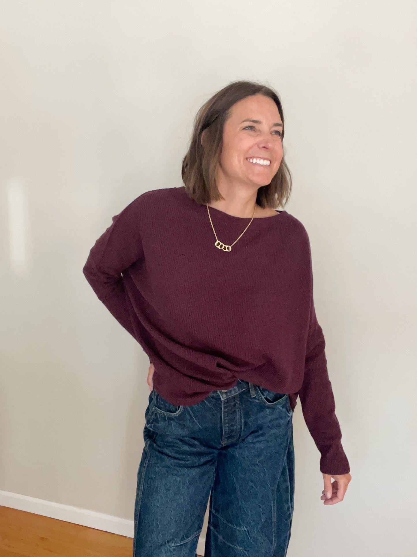 Free People Latte Blues Thermal in Chocolate Grape