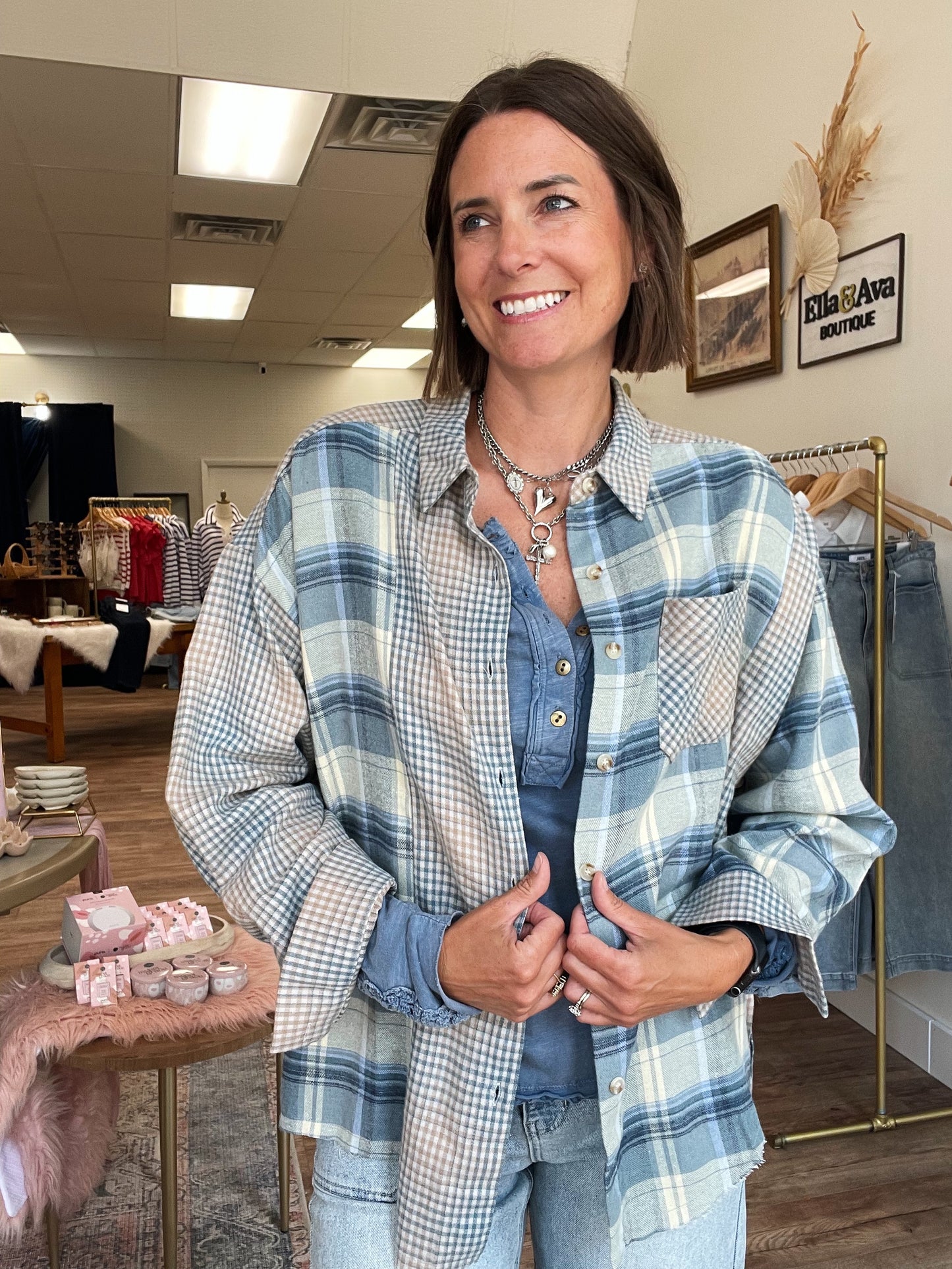 Blue Kambie Plaid Flannel Shirt
