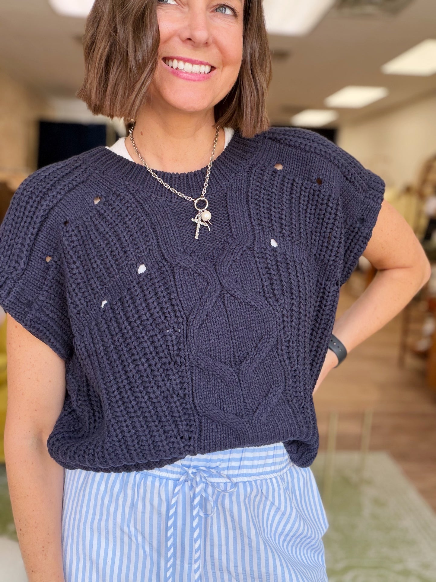 Blue Pistacchio Knit Vest