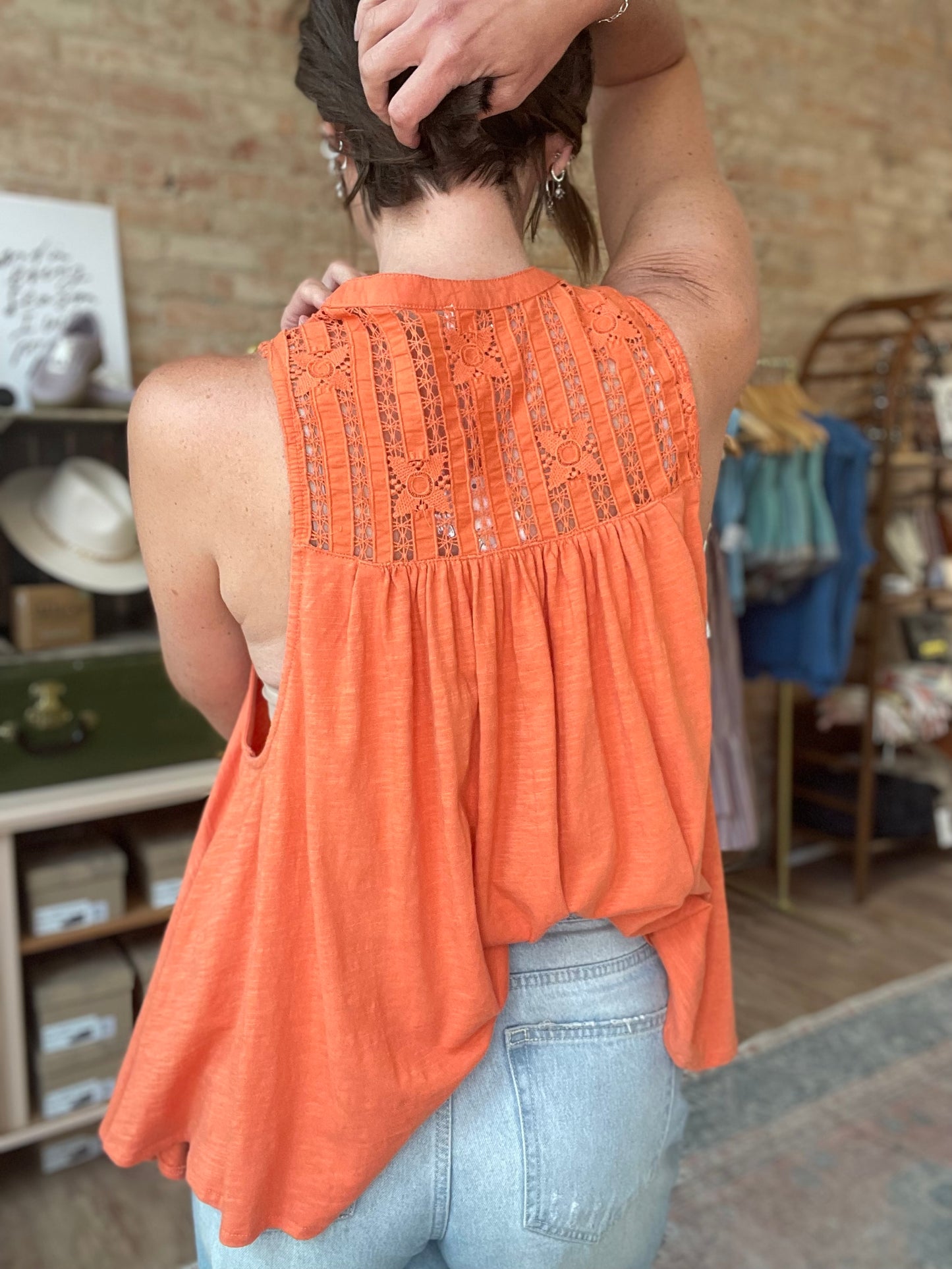 Free People Red Mango Sunkissed Top