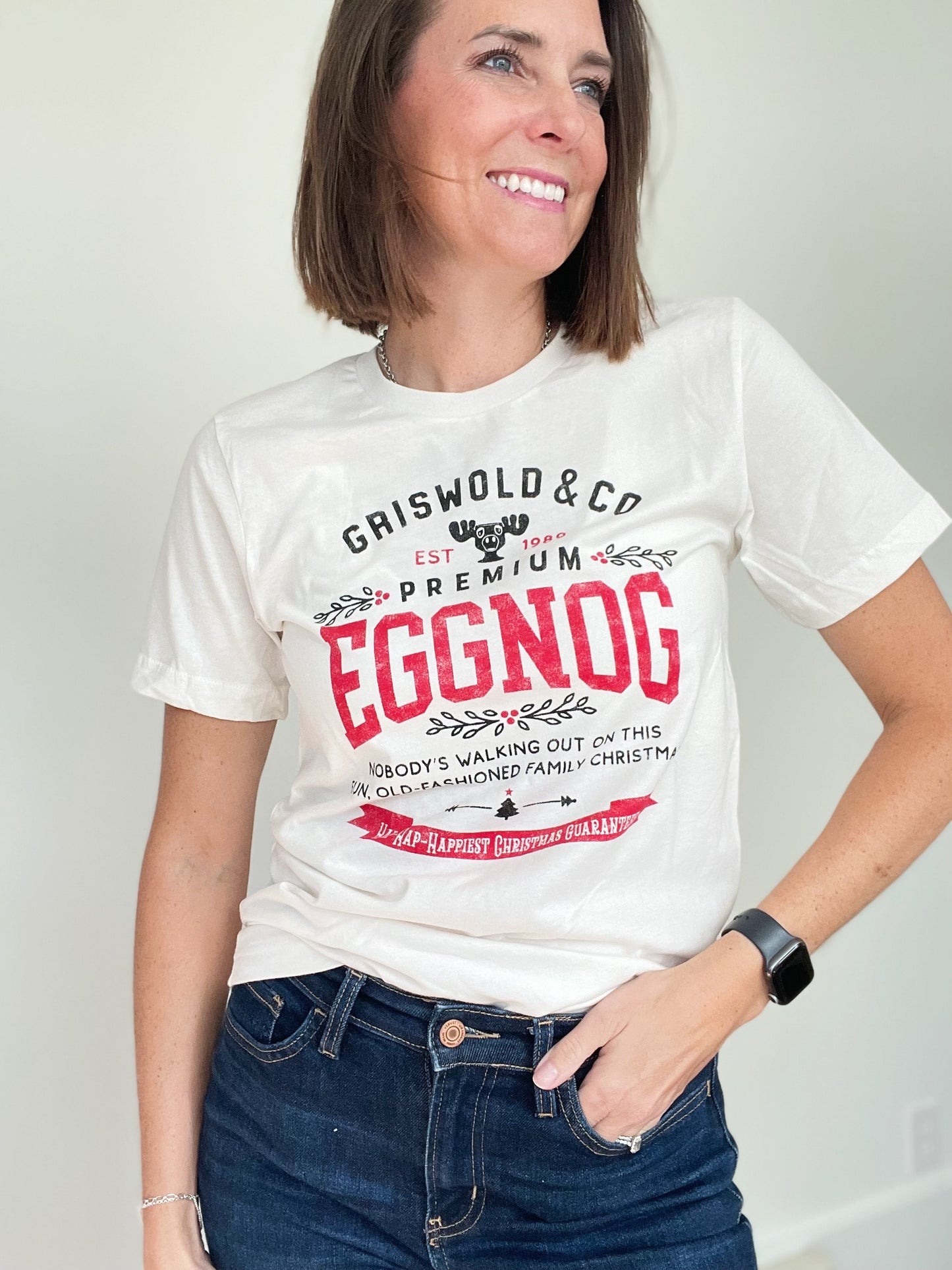 Vintage White Griswold & Co Premium Eggnog Graphic T-Shirt