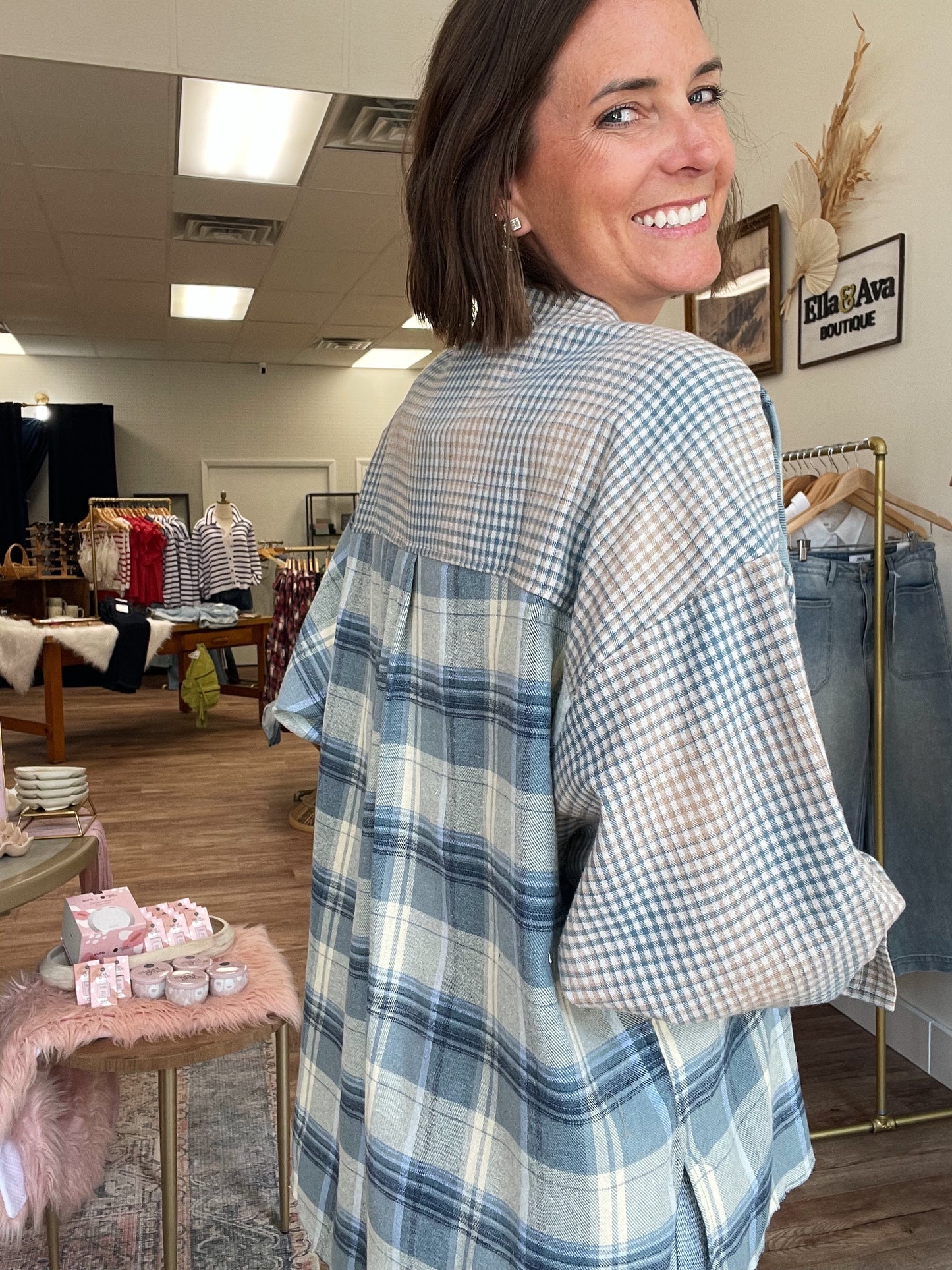 Blue Kambie Plaid Flannel Shirt