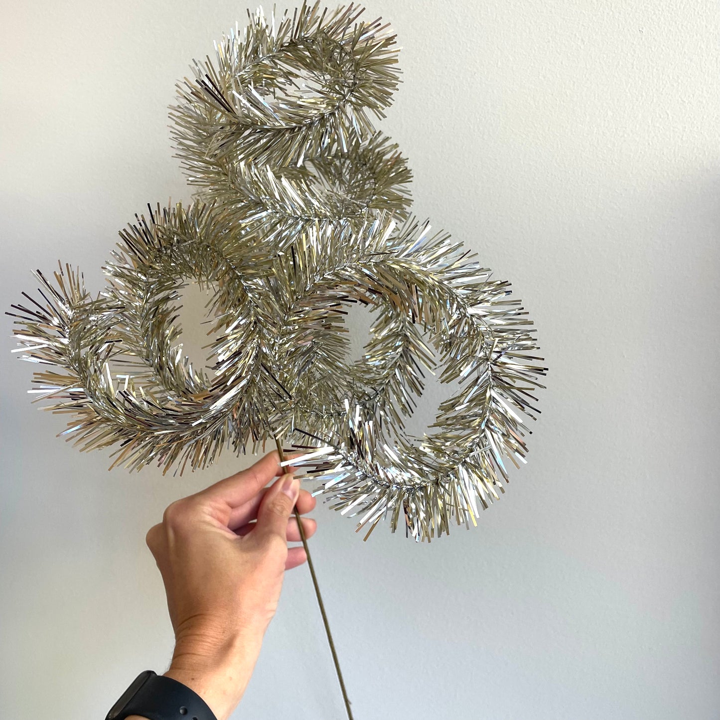20" Tinsel Stem, Antique Silver Finish