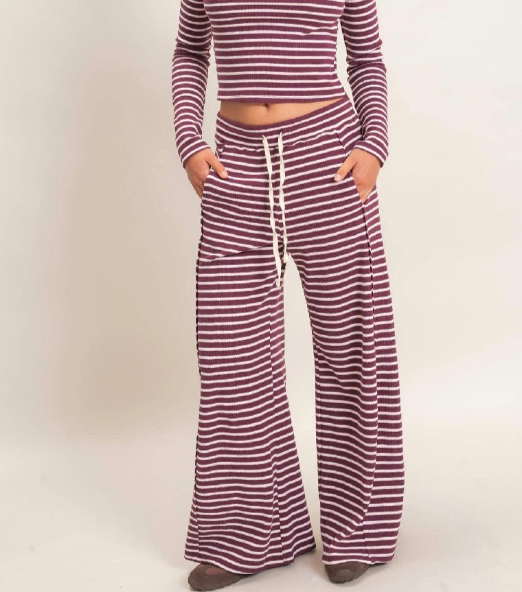 Dark Cherry Waffle Lounge Pants