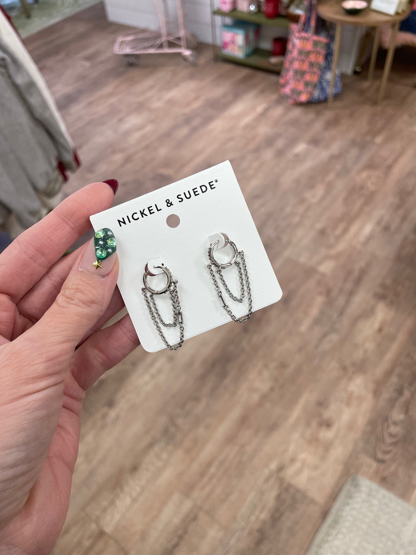 Silver Thea Chain Huggies