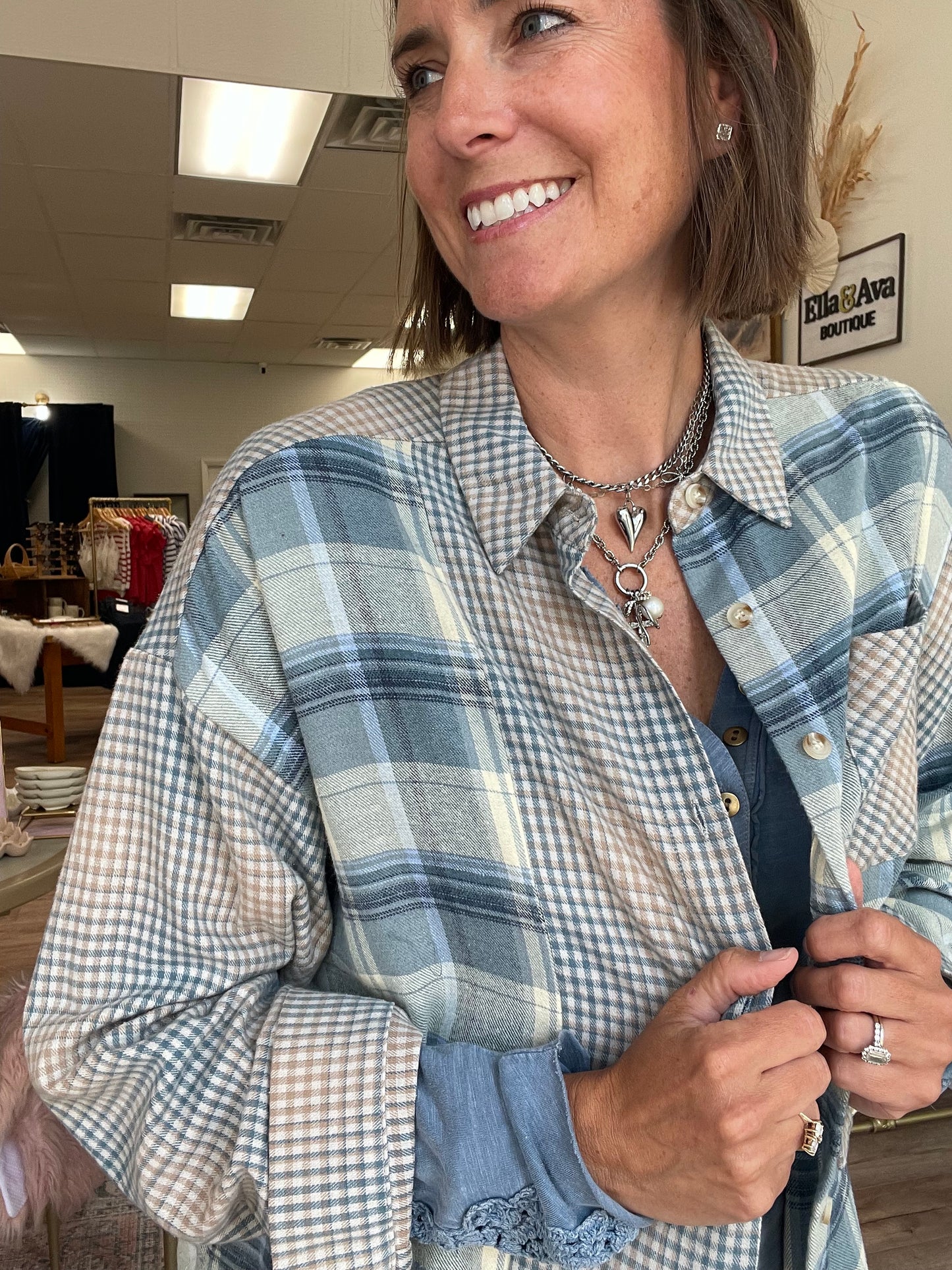 Blue Kambie Plaid Flannel Shirt