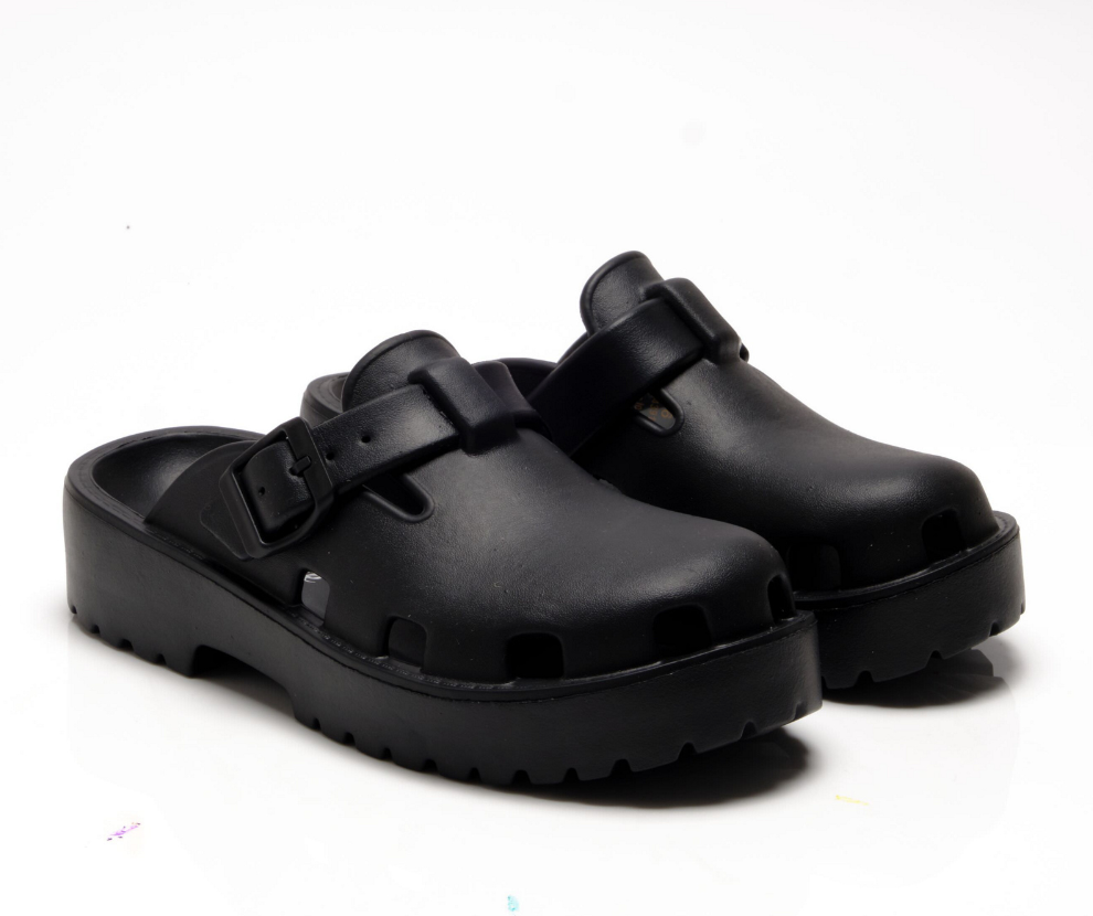 Free People Karlie Buckle Clog in Black