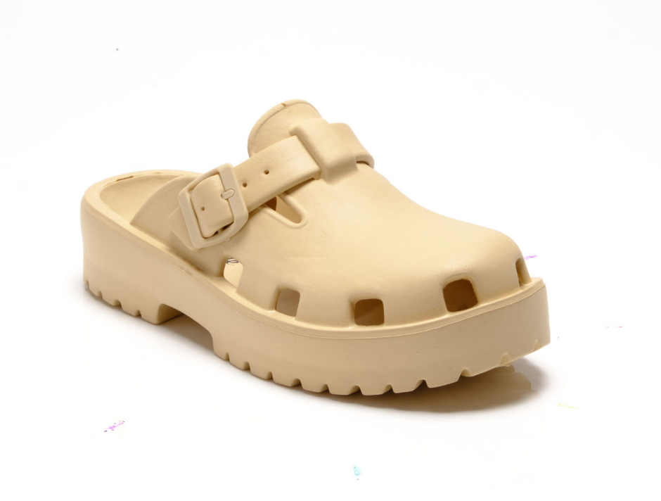 Free People Karlie Buckle Clog in Sand Dune
