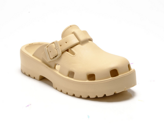 Free People Karlie Buckle Clog in Sand Dune