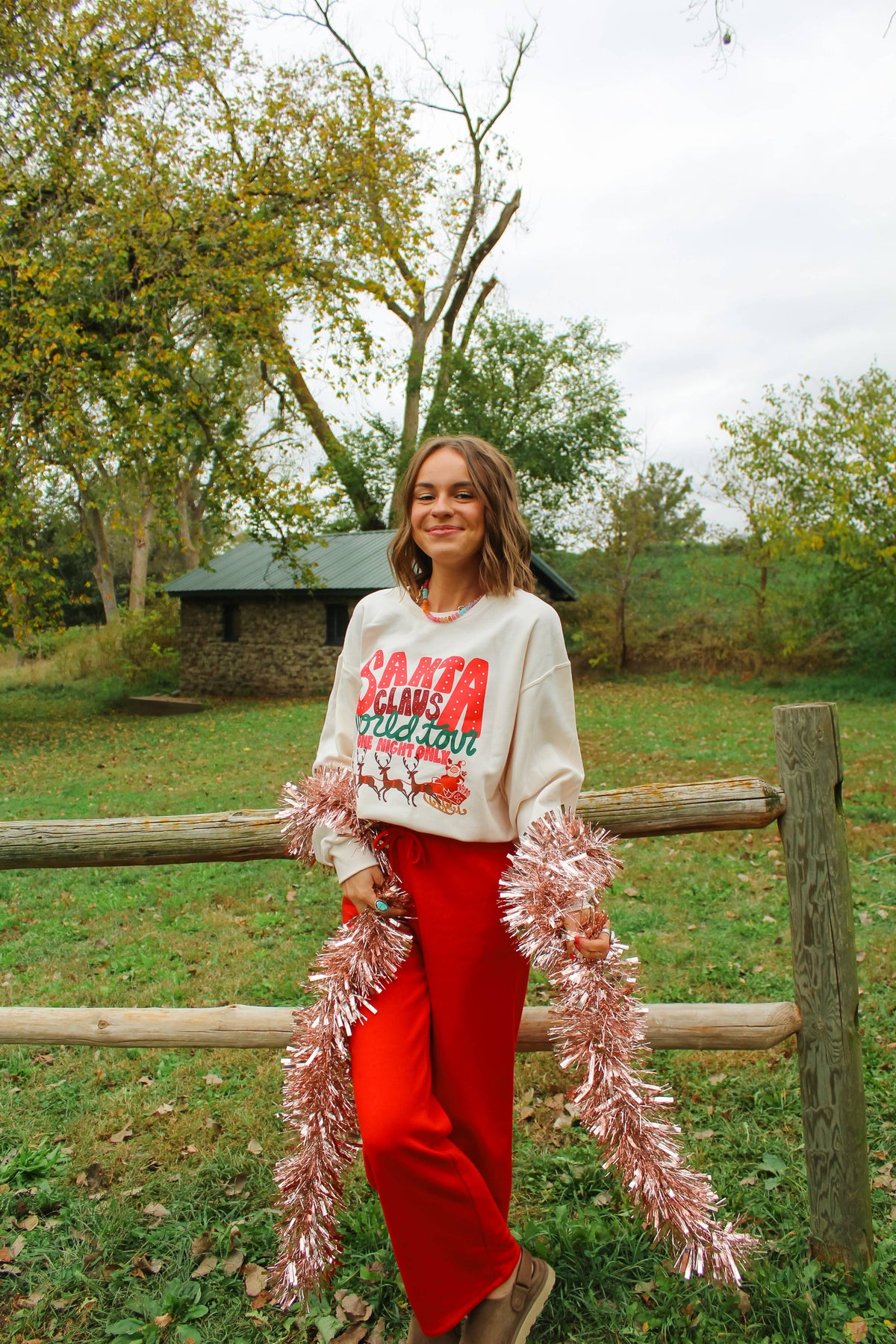 Santa Claus World Tour Ivory Crewneck Sweatshirt