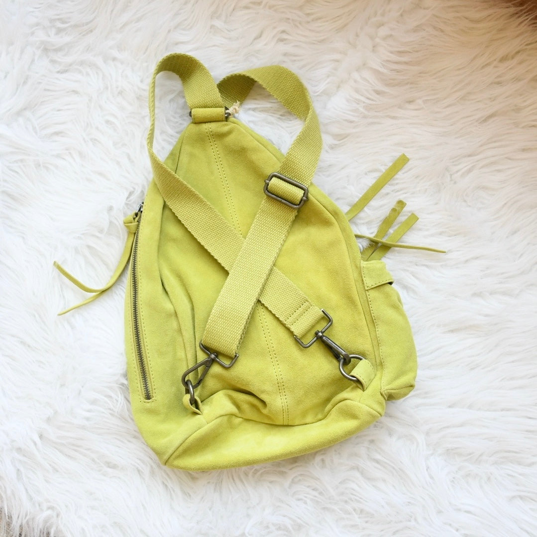 Free People Chartreuse Oxford Suede Sling