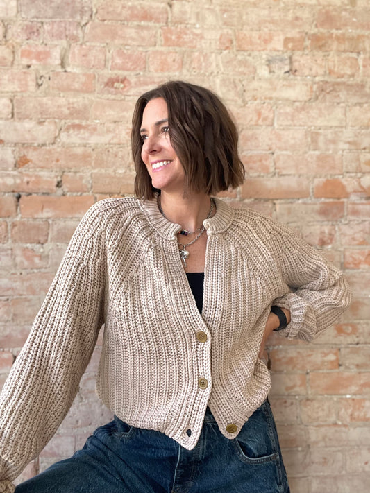 Free People Sweet Nothing Cardi in Sandcastle