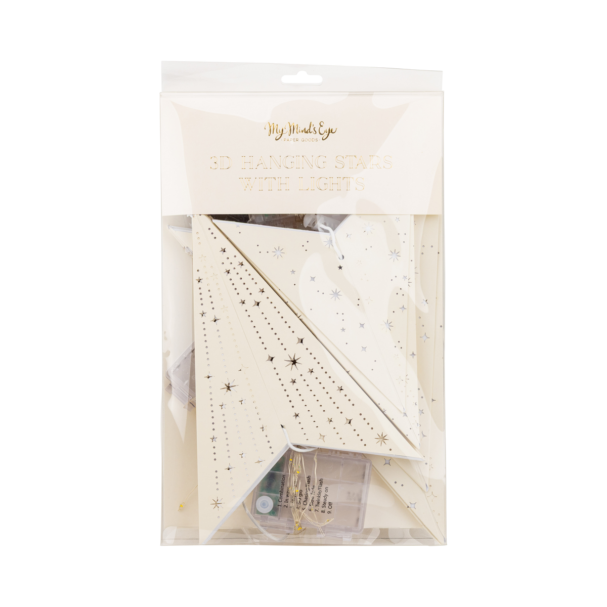 CHR1311 - Light Up Paper Stars - set of 3