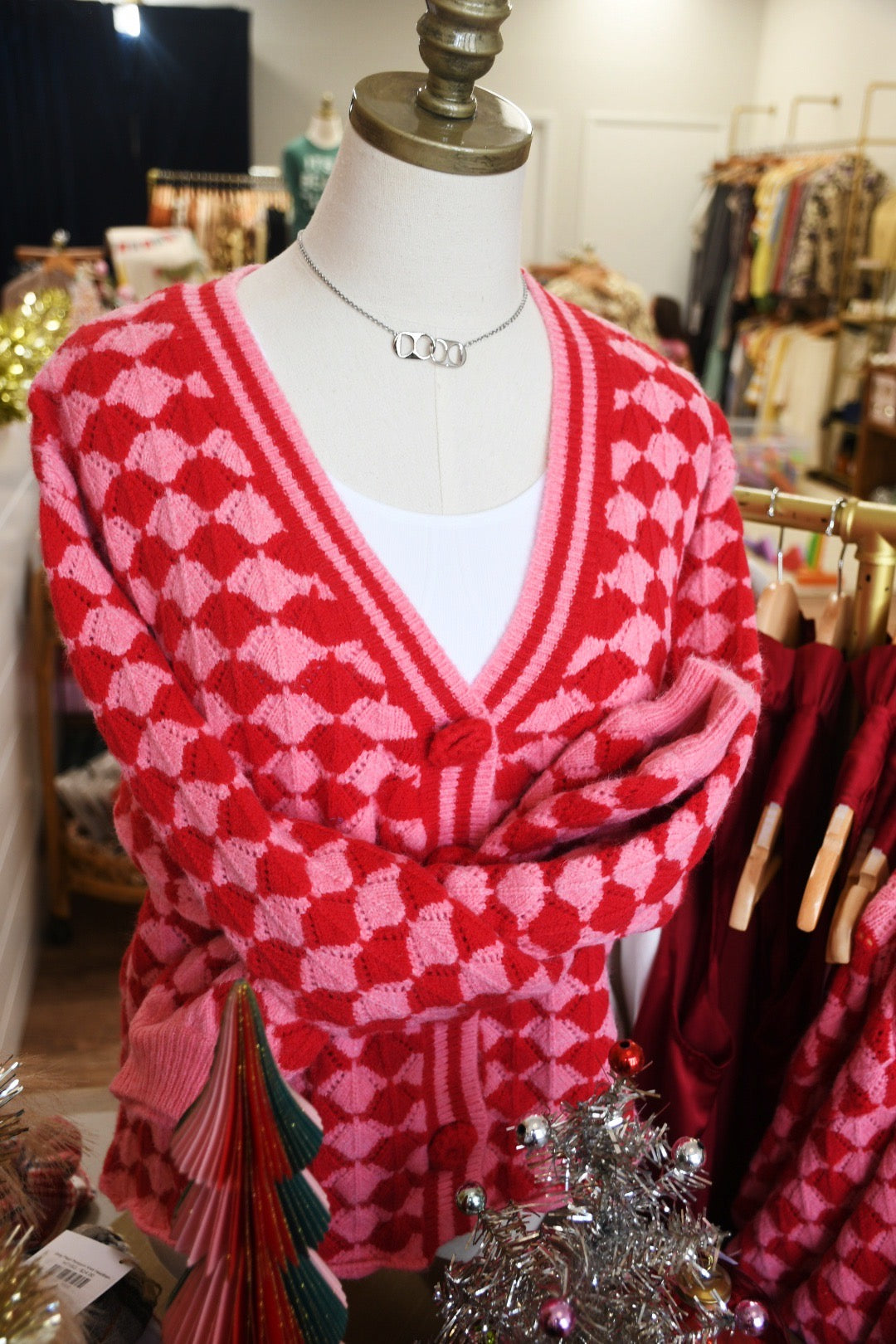 Red and Pink Fantasia Cardigan