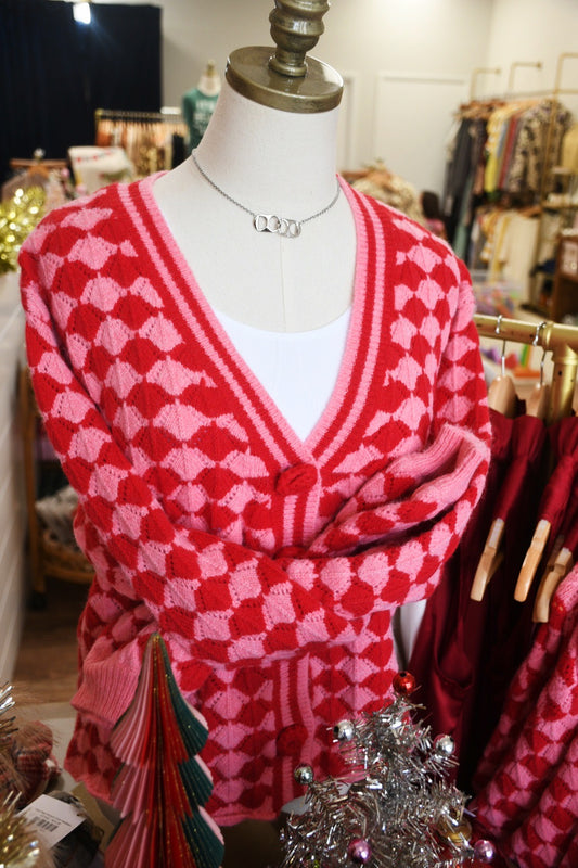 Red and Pink Fantasia Cardigan