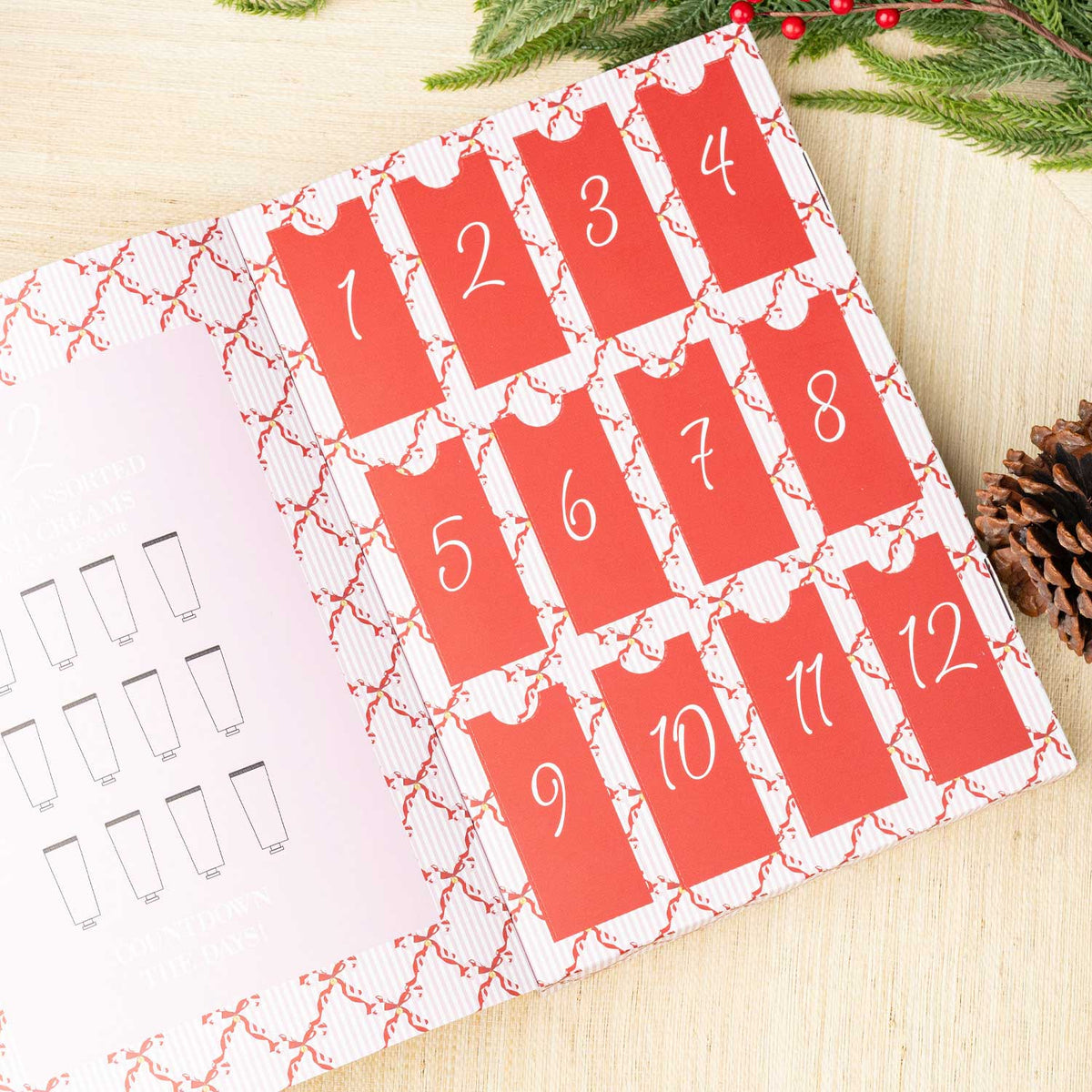 Peppermint Toile 12-Day Hand Cream Advent Calendar