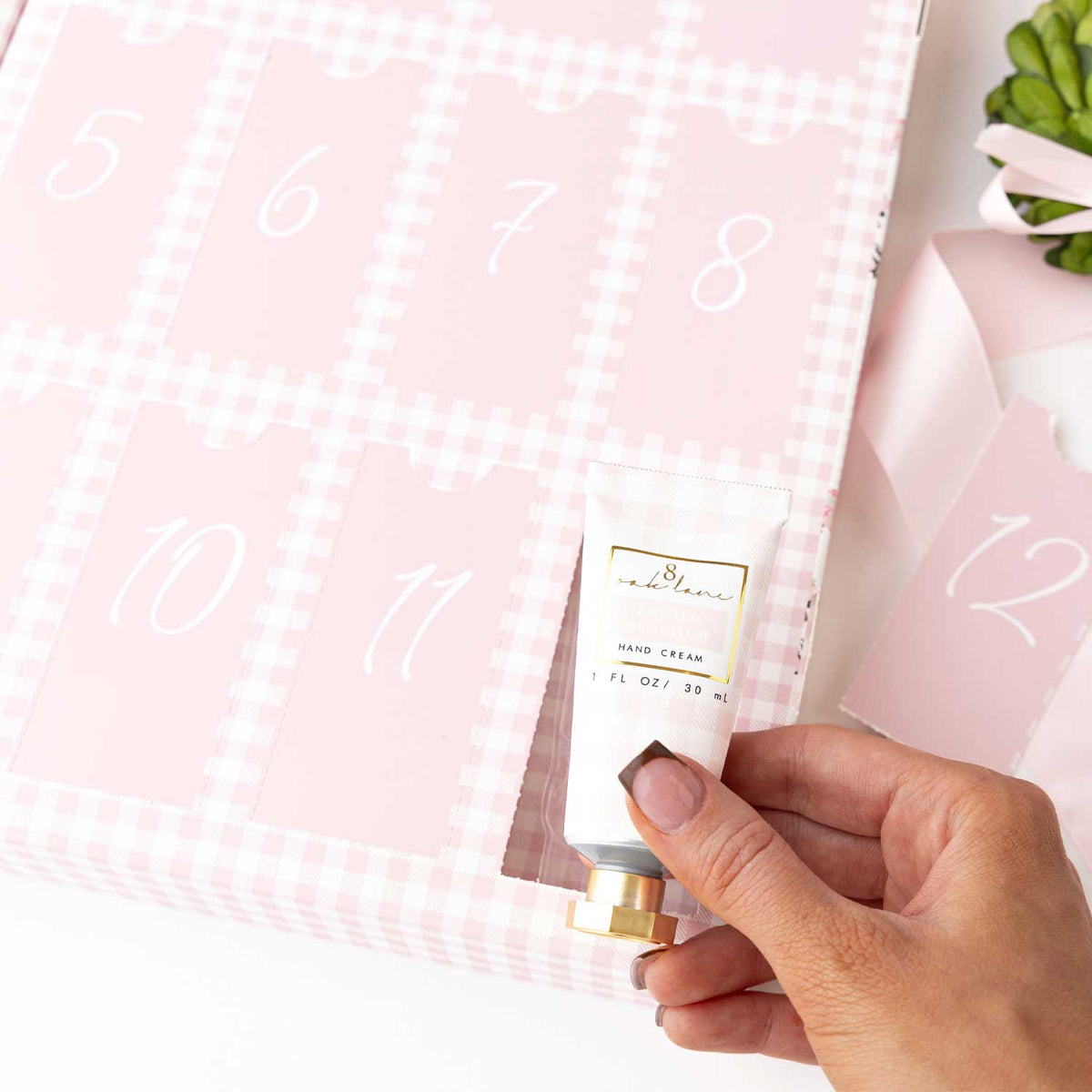 Sugarplum Gingham 12-Day Hand Cream Advent Calendar