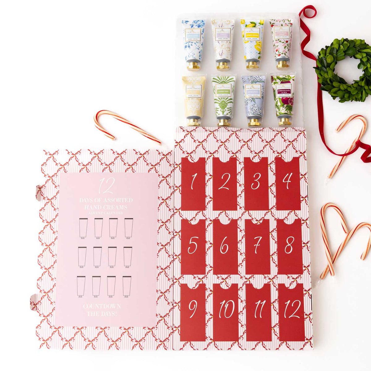 Peppermint Toile 12-Day Hand Cream Advent Calendar
