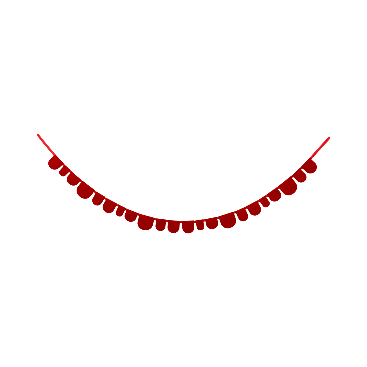 BEC1104 - Red and Cream Scalloped Felt Banner Set