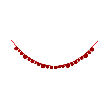 BEC1104 - Red and Cream Scalloped Felt Banner Set