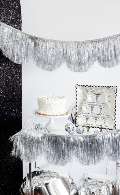 NYE1302 - Silver Mylar Fringe Double Banner