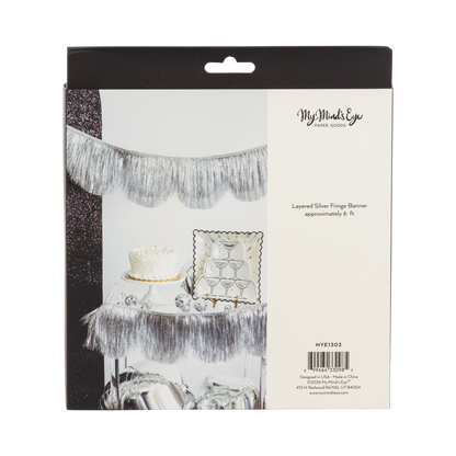 NYE1302 - Silver Mylar Fringe Double Banner