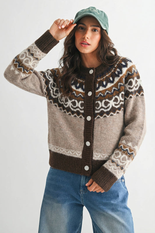 NORDIC-INSPIRED WOOL-BLEND CARDIGAN