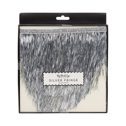 NYE1302 - Silver Mylar Fringe Double Banner