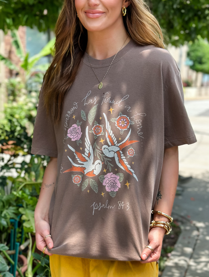 Even The Sparrow Tee: Espresso