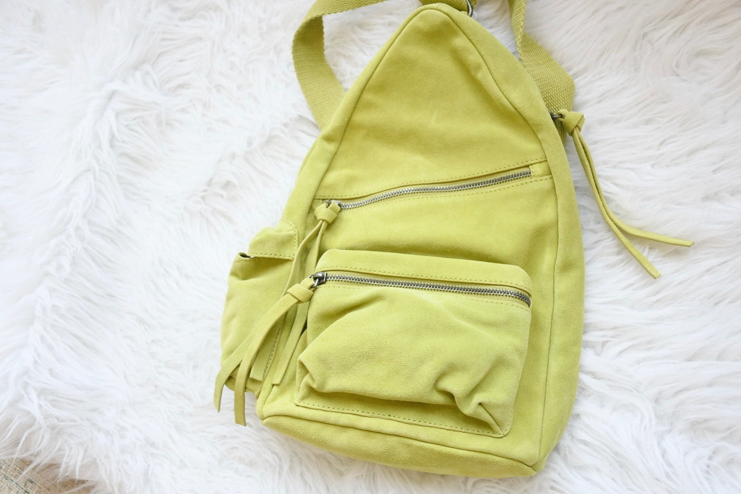 Free People Chartreuse Oxford Suede Sling