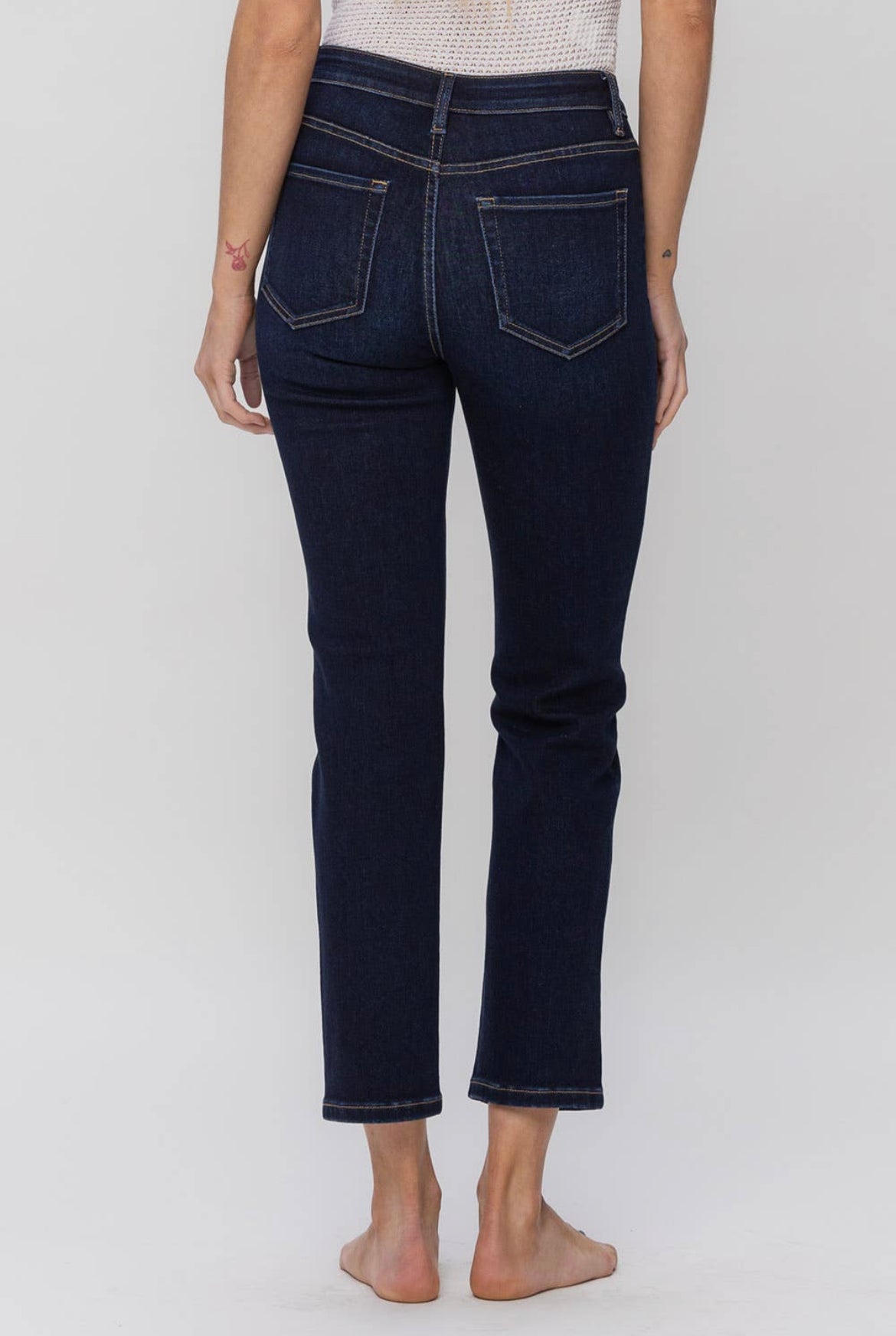 Dark Wash High Rise Ankle Jean