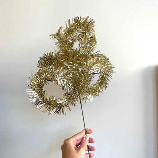 20" Tinsel Stem, Antique Gold Finish