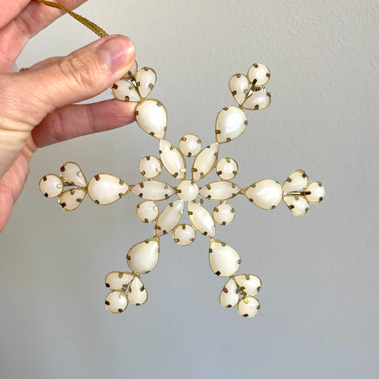 Handmade Acrylic Jewel & Metal Snowflake Ornament
