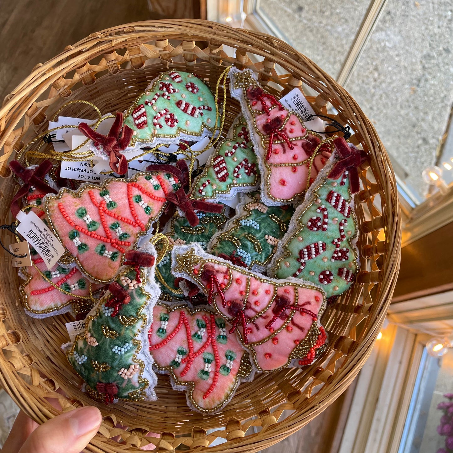 Handmade Beaded Fabric Christmas Tree