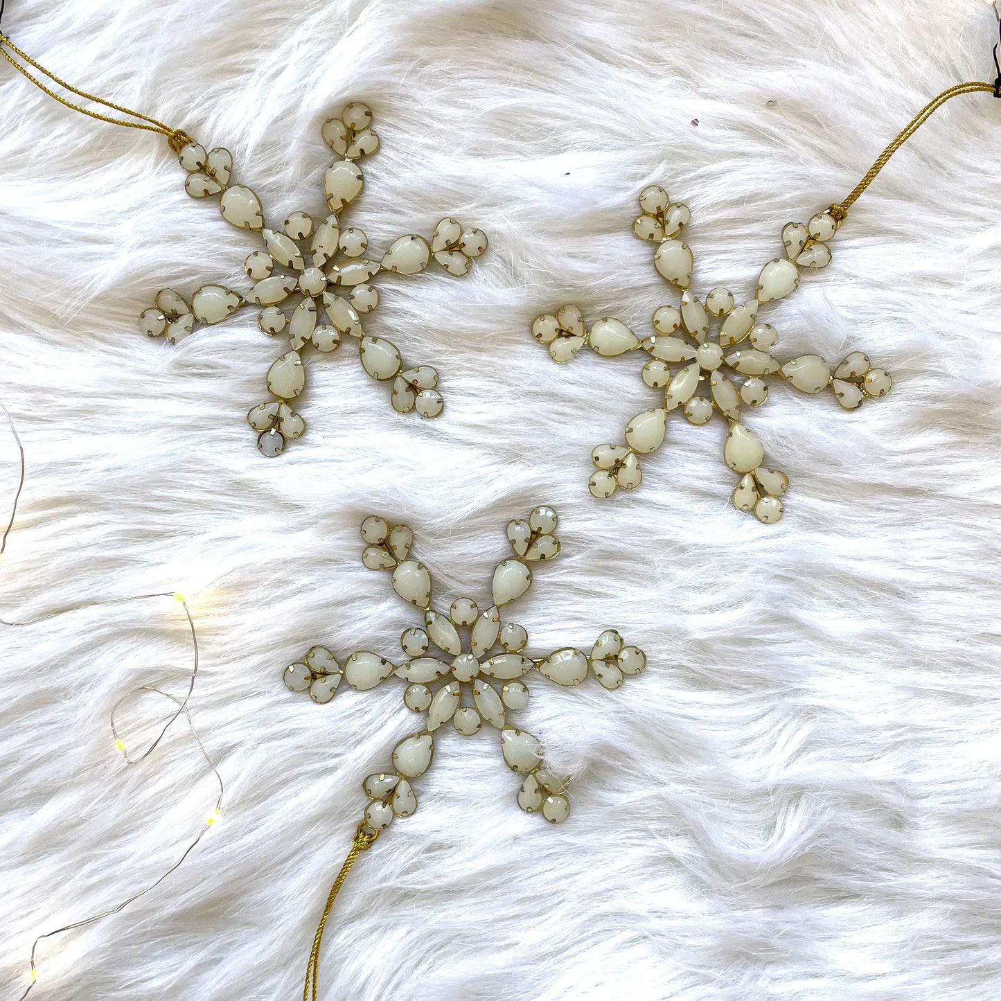 Handmade Acrylic Jewel & Metal Snowflake Ornament