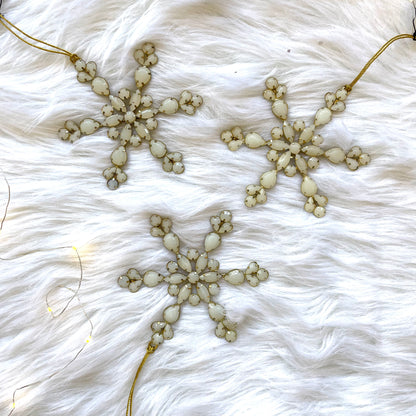Handmade Acrylic Jewel & Metal Snowflake Ornament