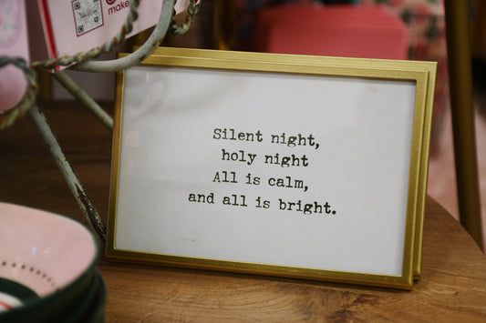 Metal and Glass Frame with Easel and Saying