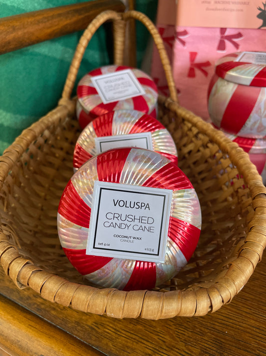 Voluspa Crushed Candy Cane Mini Tin Candle