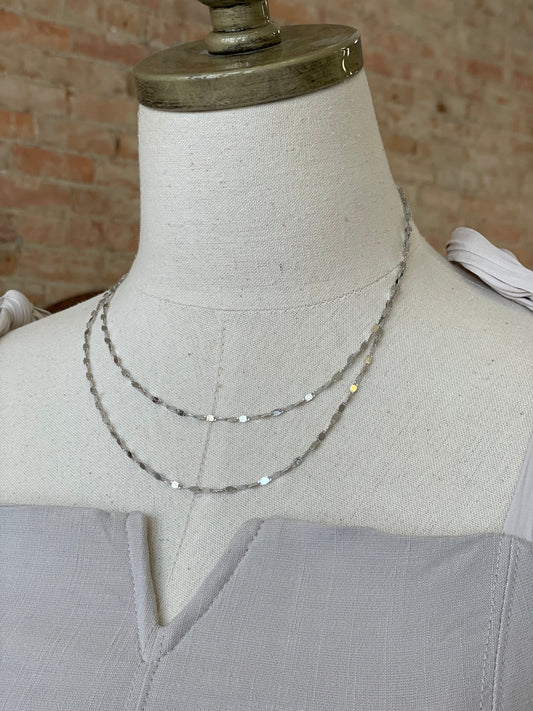 Cleo Layered Silver Necklace