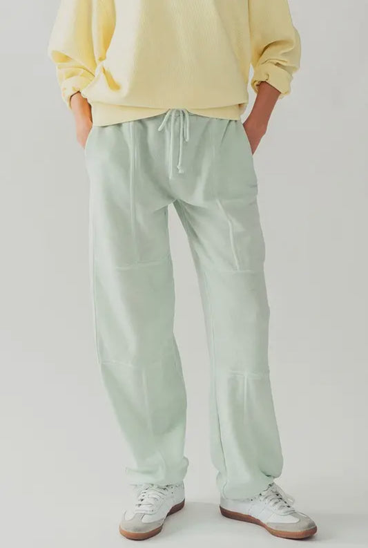 Mint Exposed Seam Mineral Wash Joggers