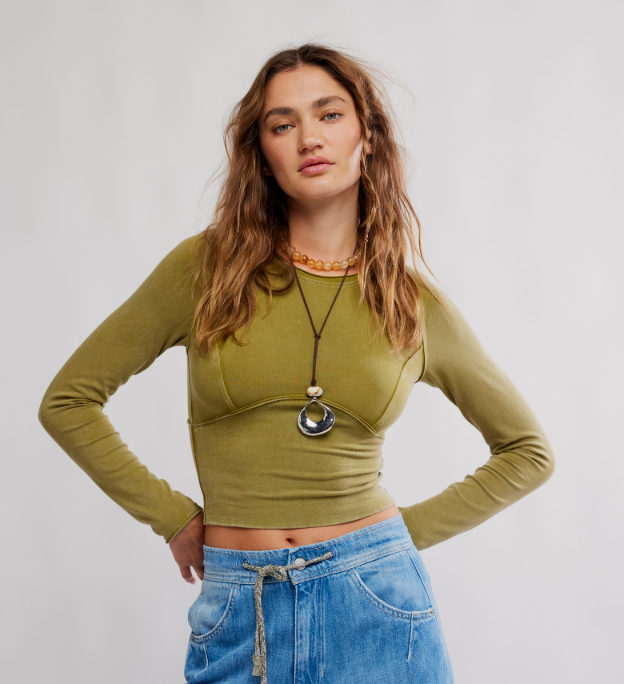 Free People Protagonist Tee in Green Moss