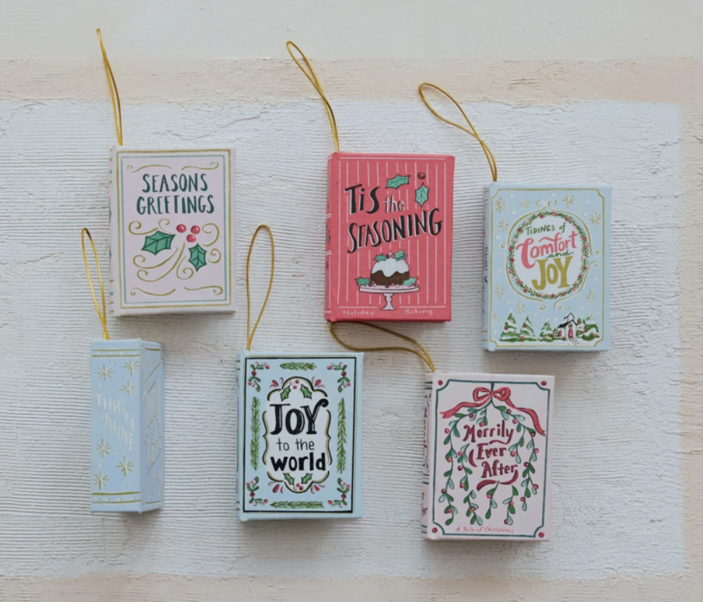 MDF & Canvas Book Ornament, 6 Styles