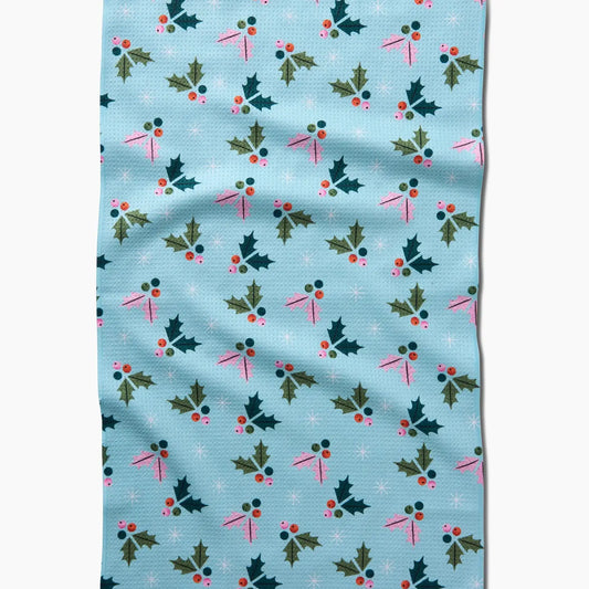 Geometry Berries Mint Kitchen Tea Towel