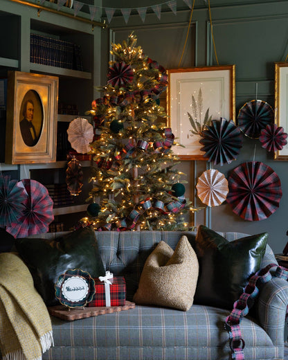 PLD1301 - Plaid Paper Fan Set