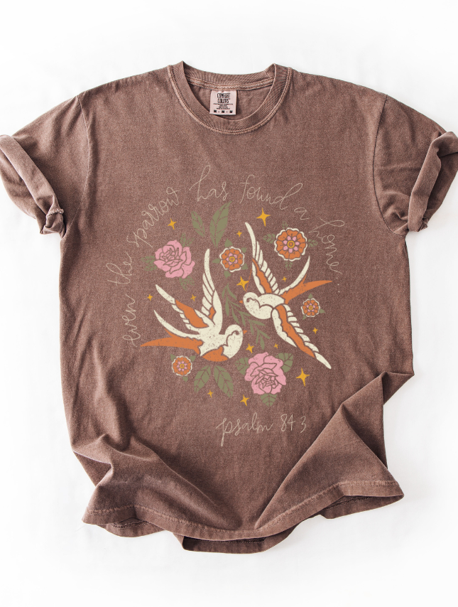 Even The Sparrow Tee: Espresso