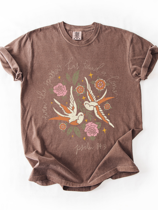 Even The Sparrow Tee: Espresso