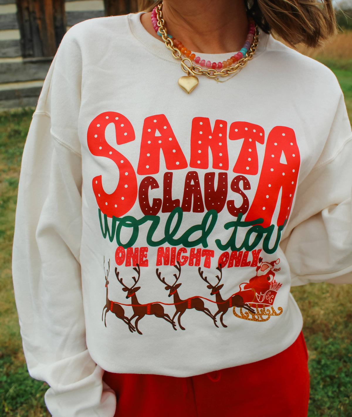Santa Claus World Tour Ivory Crewneck Sweatshirt