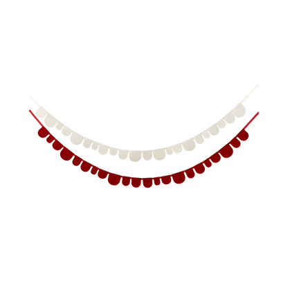 BEC1104 - Red and Cream Scalloped Felt Banner Set